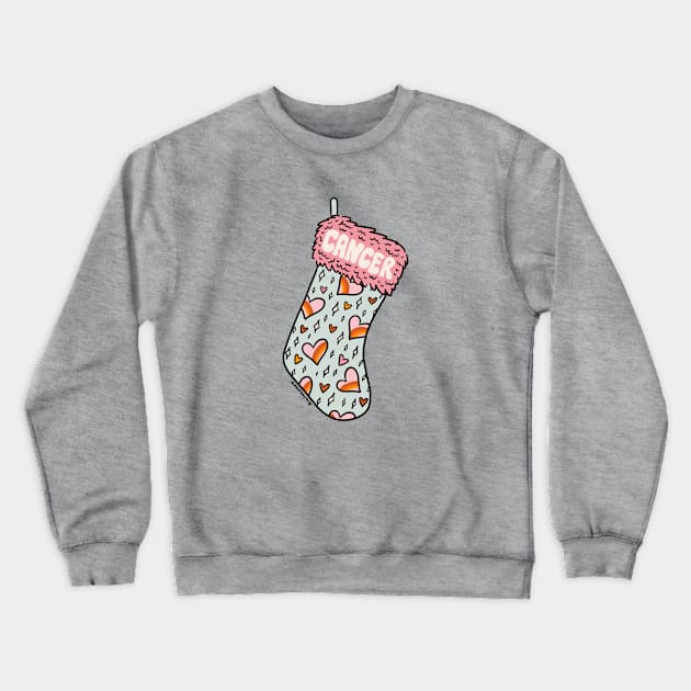 Cancer Stocking Crewneck Sweatshirt by Doodle by Meg